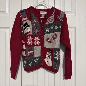 Vintage Ramie Blend Holiday Cardigan